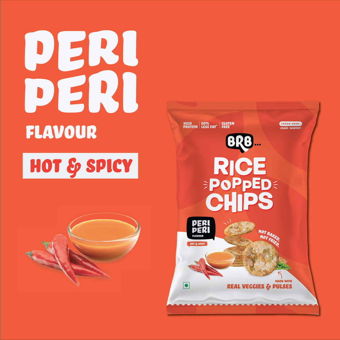 Rice Popped Chips -  20 Packs (48 Grams Each) - 4 Flavours X 5 Packs