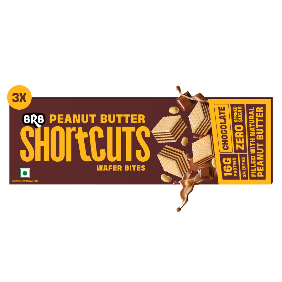 BRB Shortcuts - Peanut Butter Wafer Bites - Chocolate - Box of 3