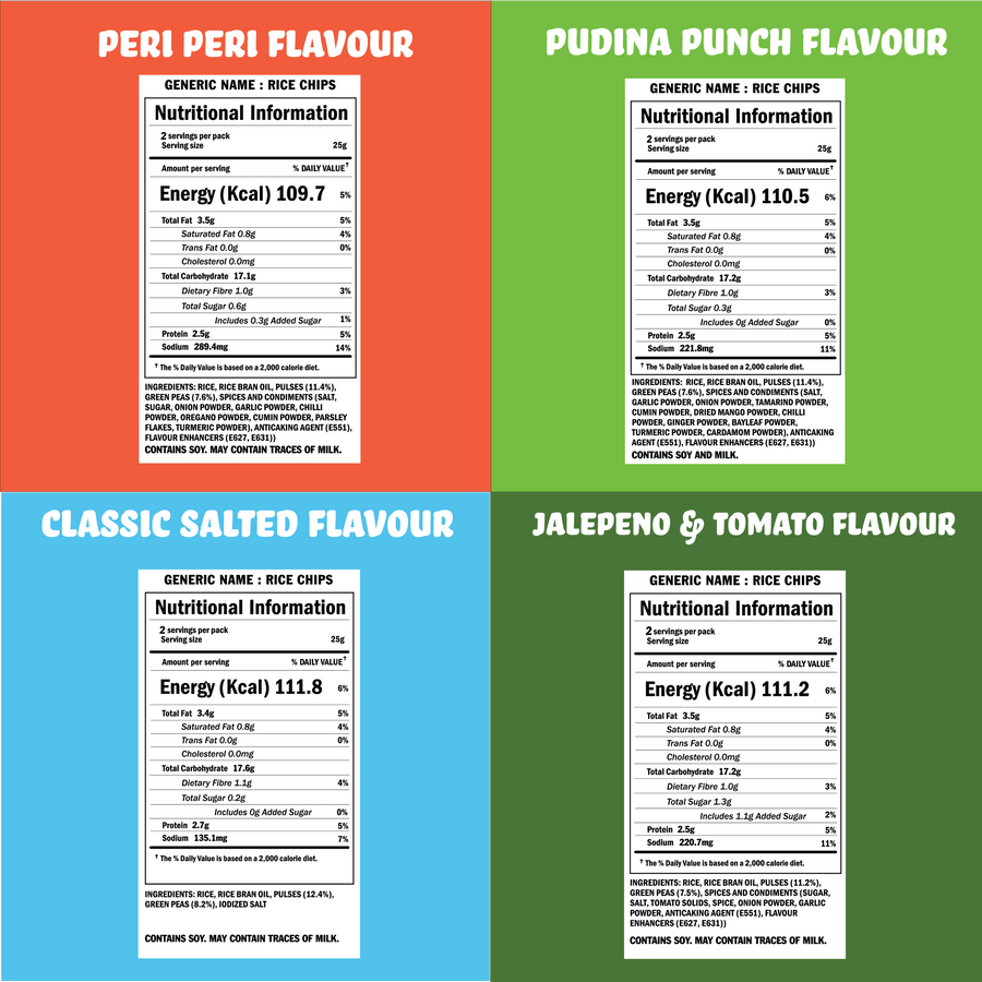 MEGA COMBO - 12 Flavour X 2 Packs (48g each) - Potato Popped Chips, Rice Popped Chips and Popcorn Chips