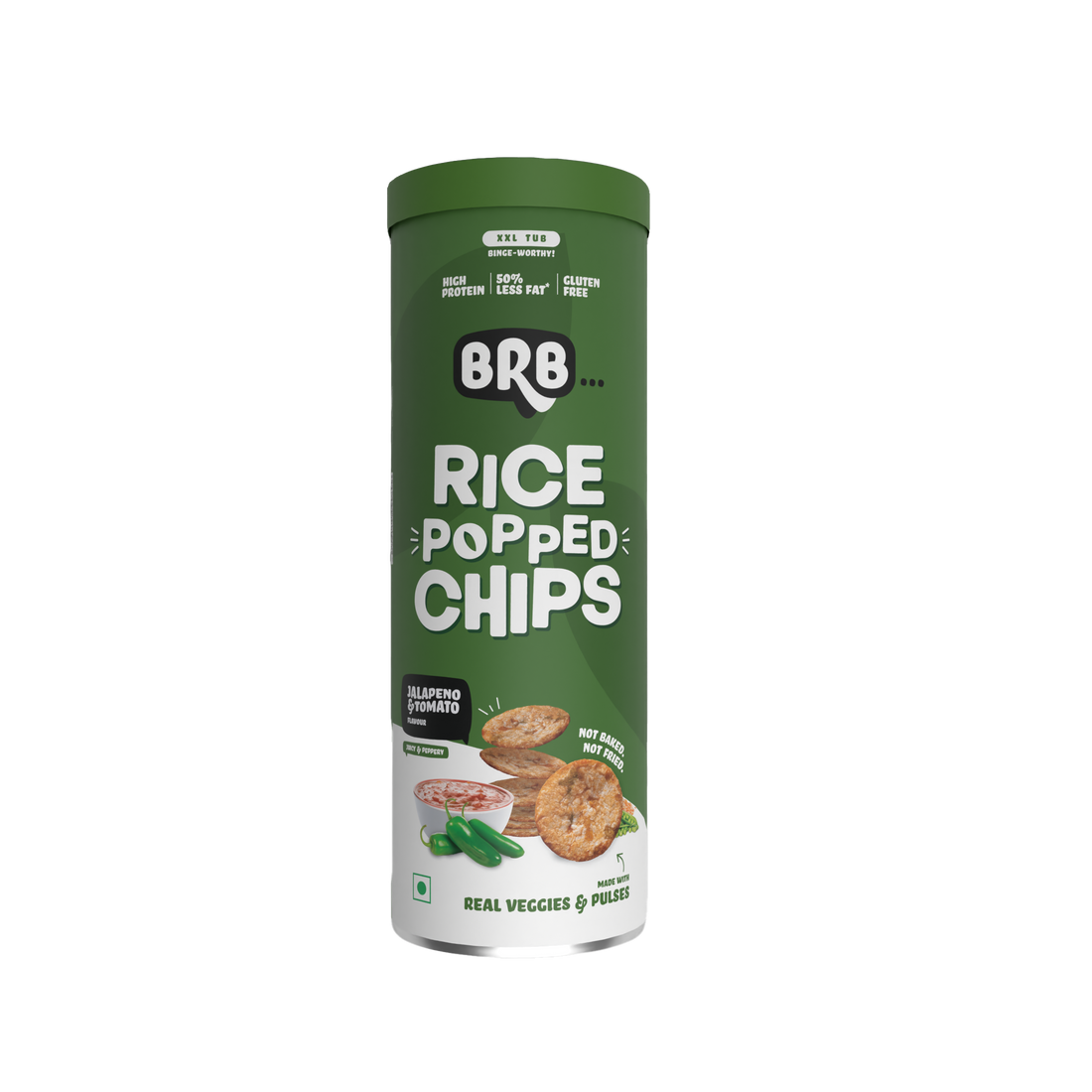 Rice Popped Chips - Jalapeno & Tomato Flavour (Single Tub)